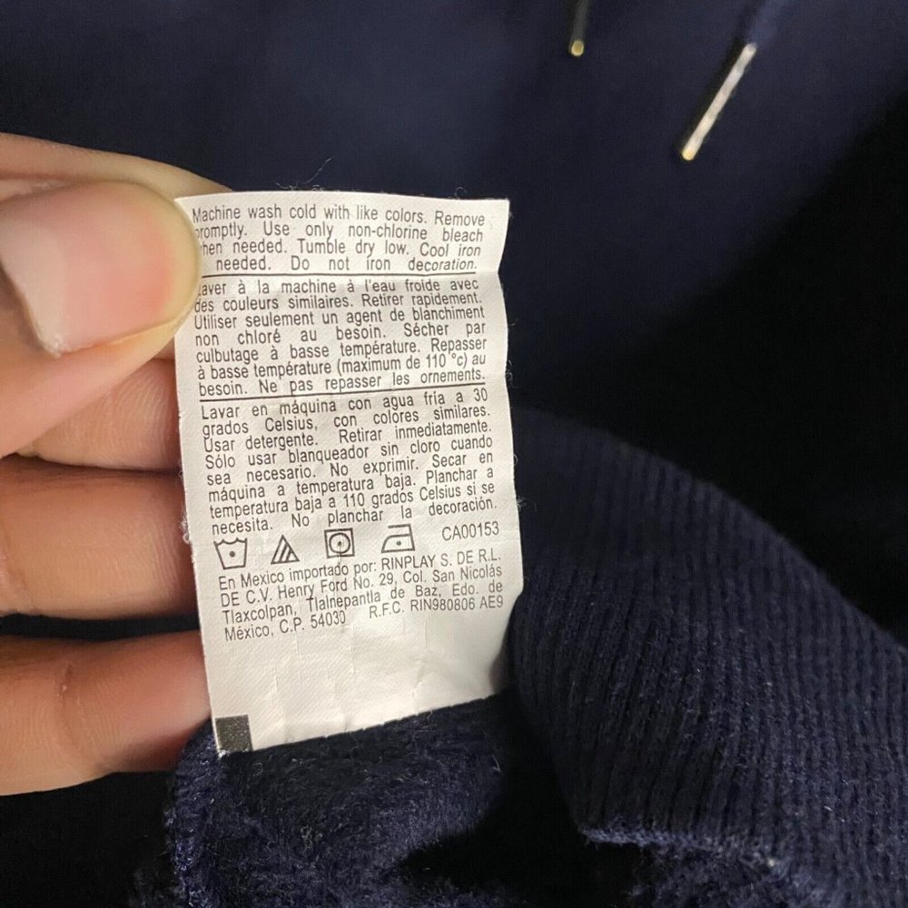 Champion Authentic Athletic Wear Navy Hooded Sweatshirt - Picture 6 of 8